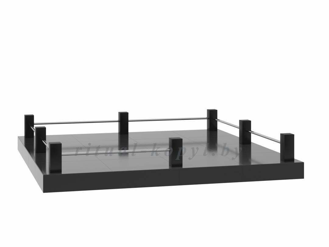 Гранитные ограды, ограды из металла с полимерным покрытием на кладбище