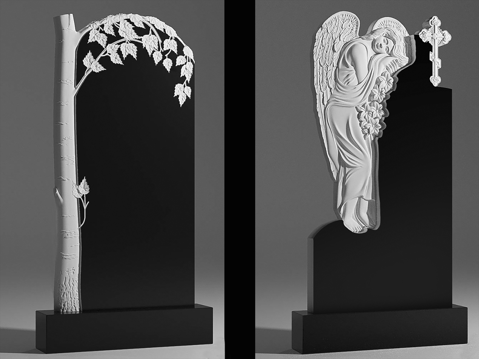 Памятники-скульптуры с художественной резкой