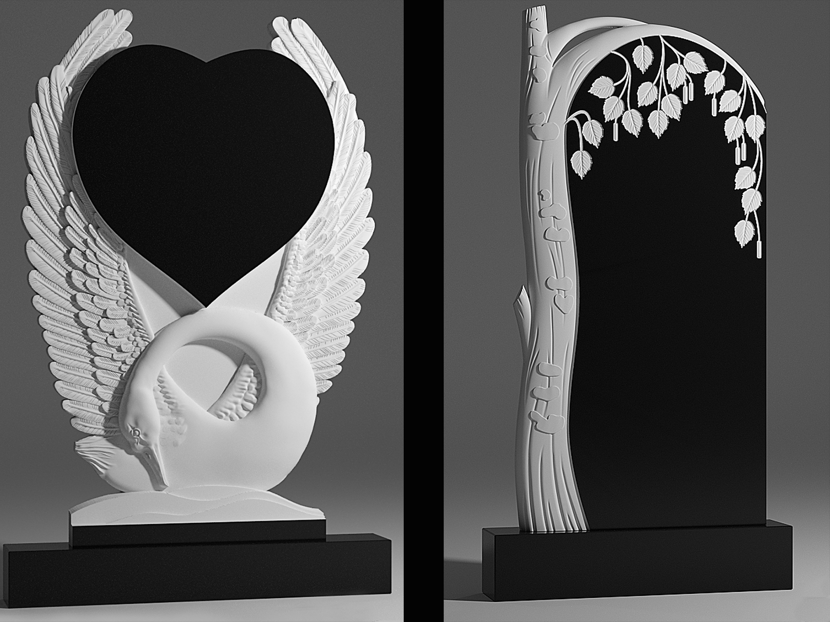 Памятники-скульптуры с художественной резкой